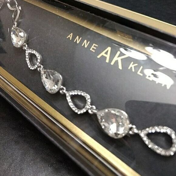 Anne Klein tear shaped rhinestone bracelet - Picture 2 of 4